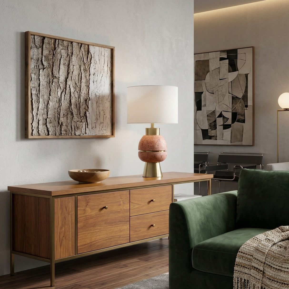 Modern European furniture - Textured Stacked Base Table Lamp - www.oroa.com
