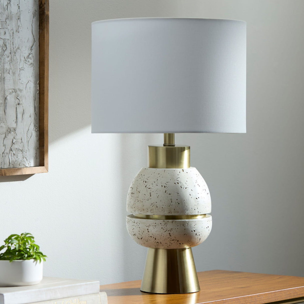 Modern European furniture - Textured Stacked Base Table Lamp - www.oroa.com