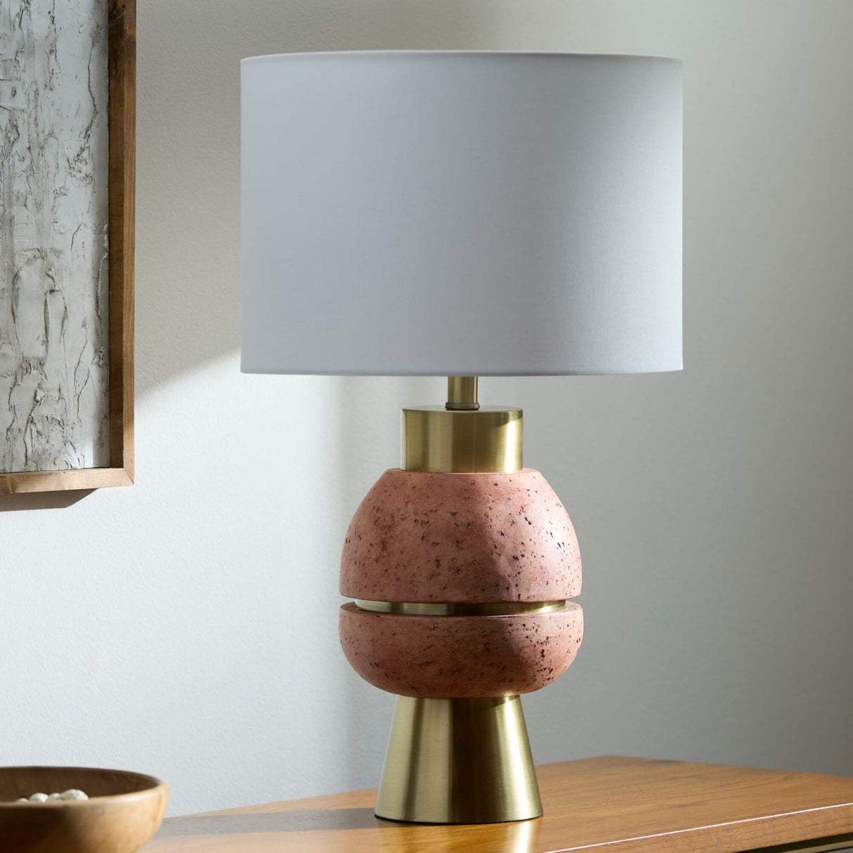 Modern European furniture - Textured Stacked Base Table Lamp - www.oroa.com