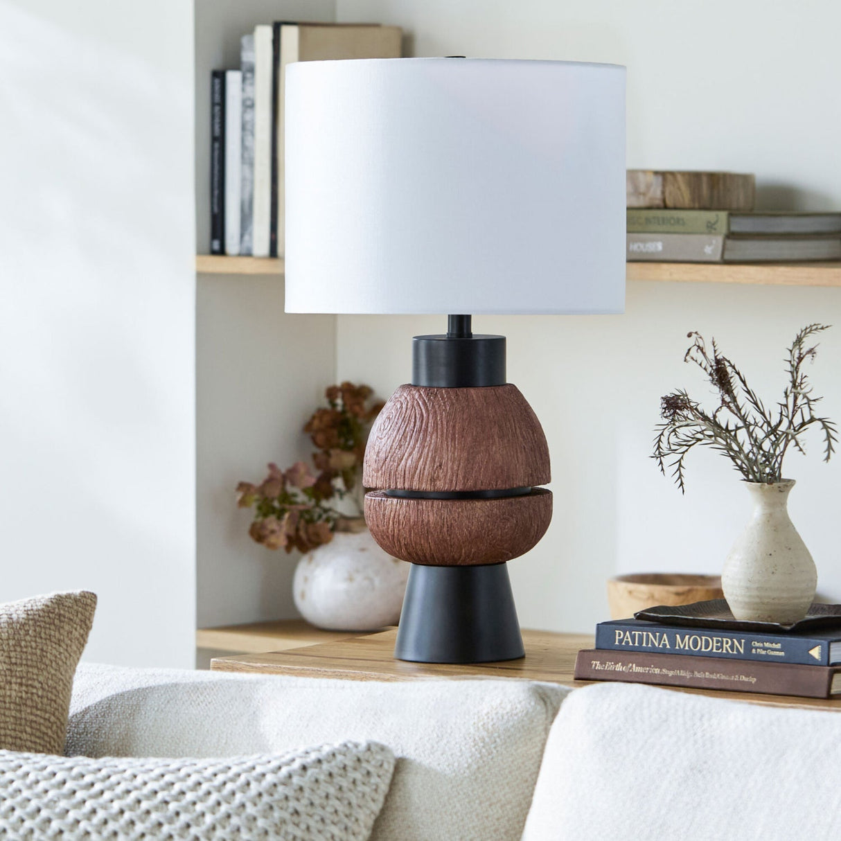 Modern European furniture - Brown Stacked Base Table Lamp - www.oroa.com