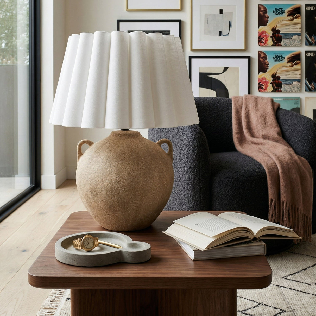 Modern European furniture - White Metal Shade Table Lamp - www.oroa.com