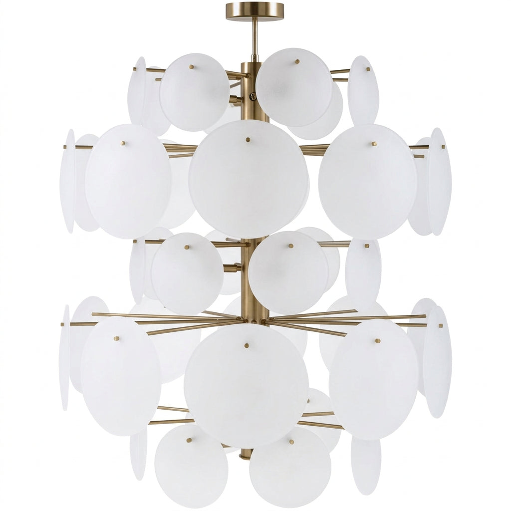 Modern European furniture - White Glass Plates Chandelier - www.oroa.com
