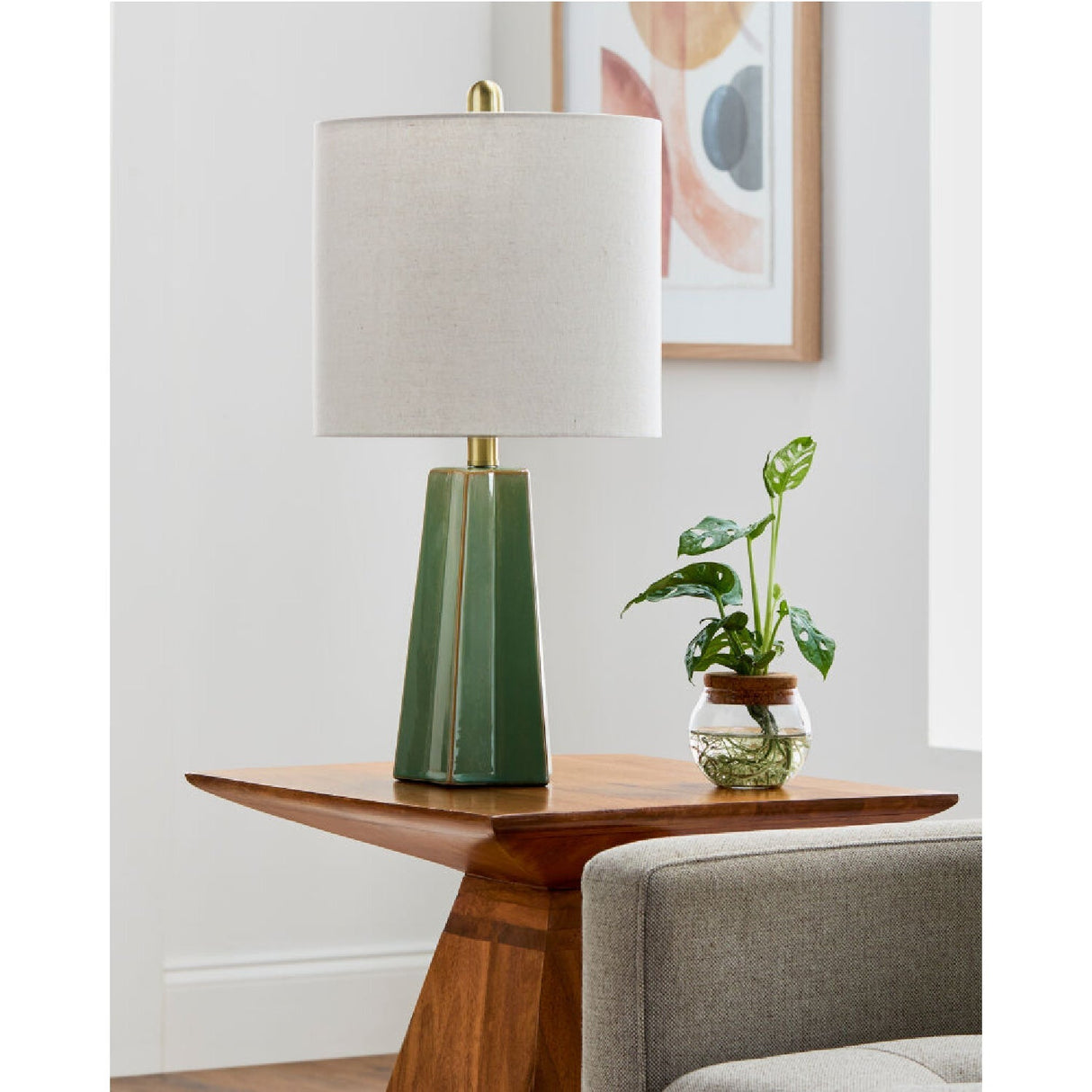 Modern European furniture - Faceted Ceramic Accent Table Lamp - www.oroa.com