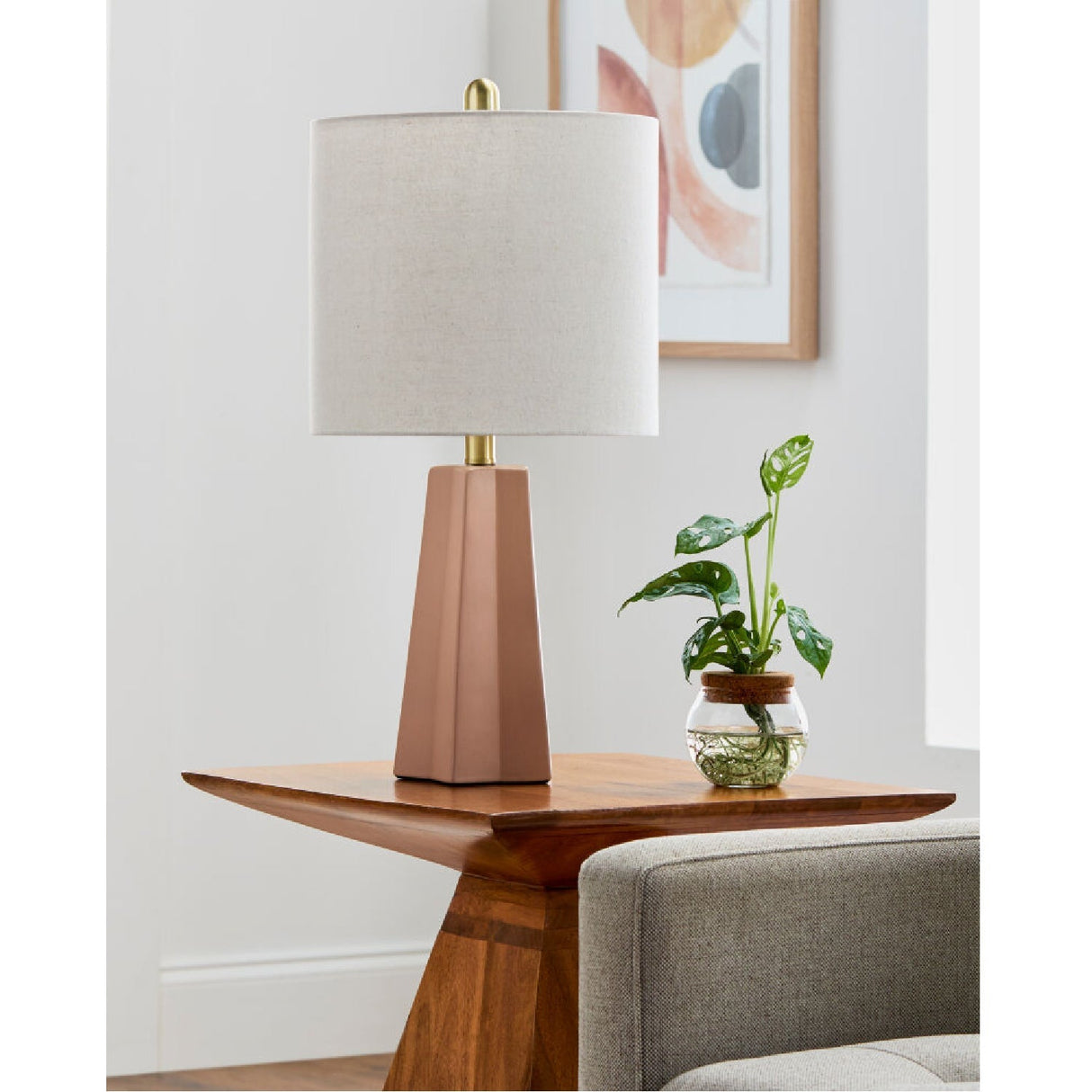 Modern European furniture - Faceted Ceramic Accent Table Lamp - www.oroa.com