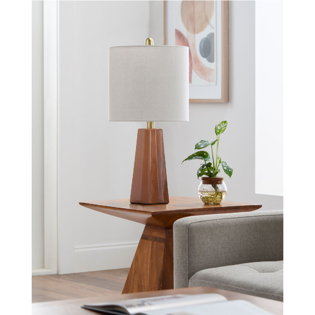 Modern European furniture - Faceted Ceramic Accent Table Lamp - www.oroa.com