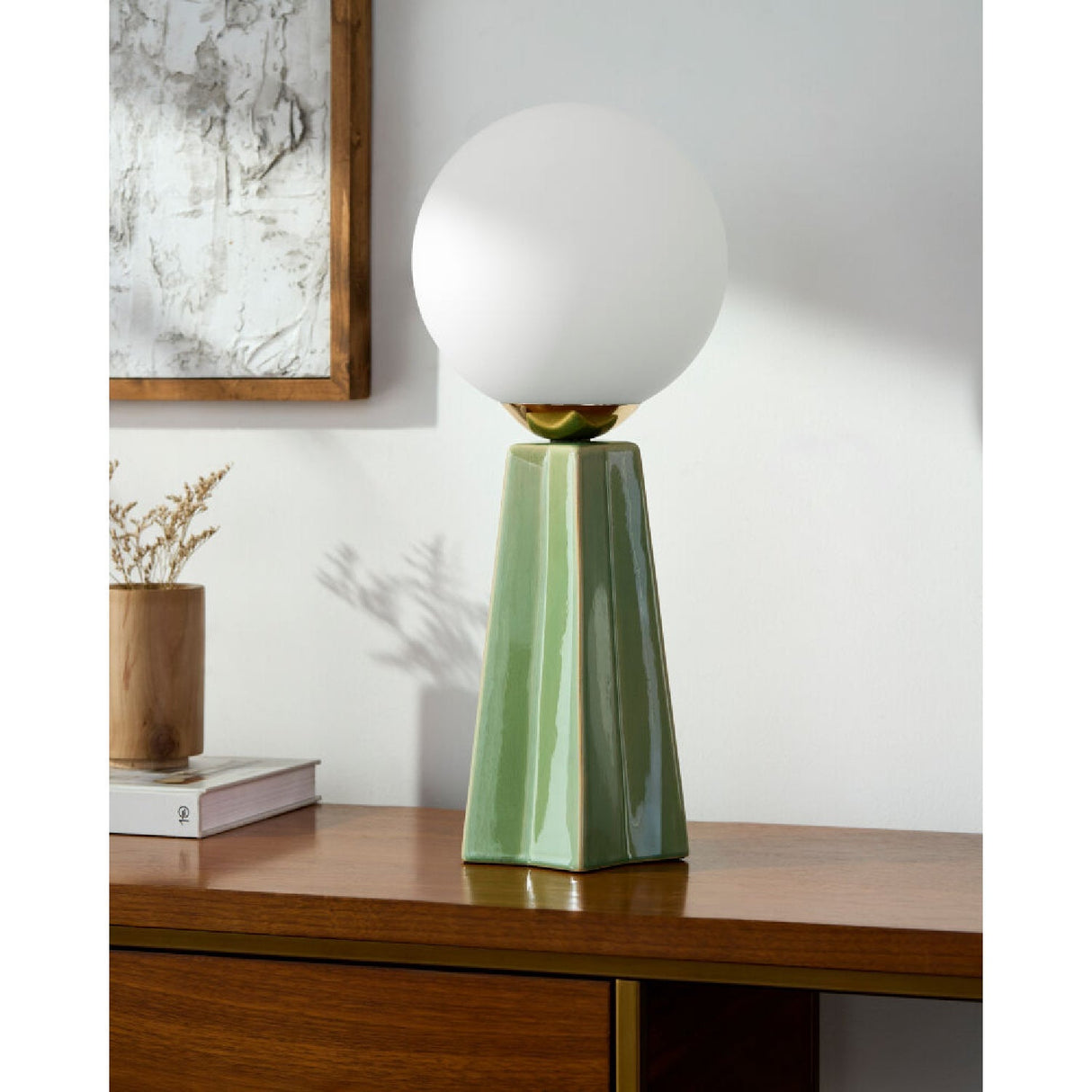 Modern European furniture - White Glass Globe Table Lamp - www.oroa.com