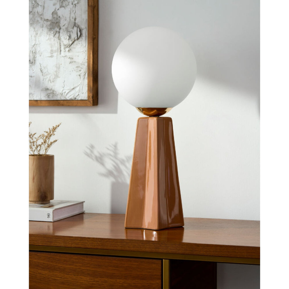 Modern European furniture - White Glass Globe Table Lamp - www.oroa.com