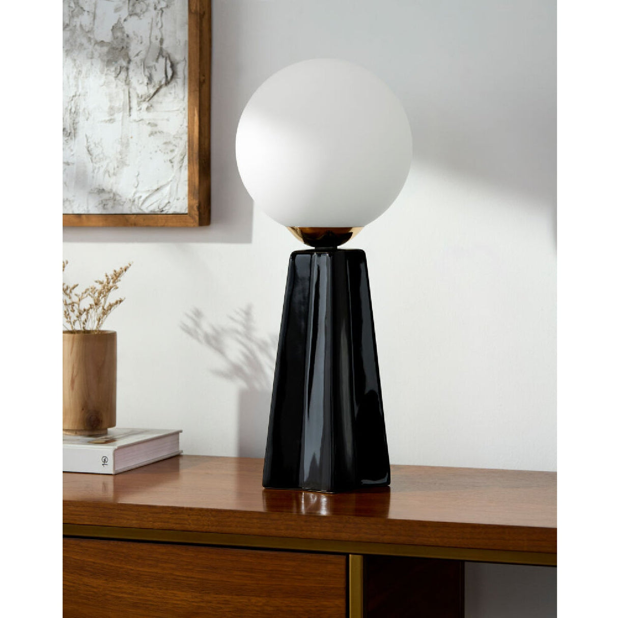 Modern European furniture - White Glass Globe Table Lamp - www.oroa.com