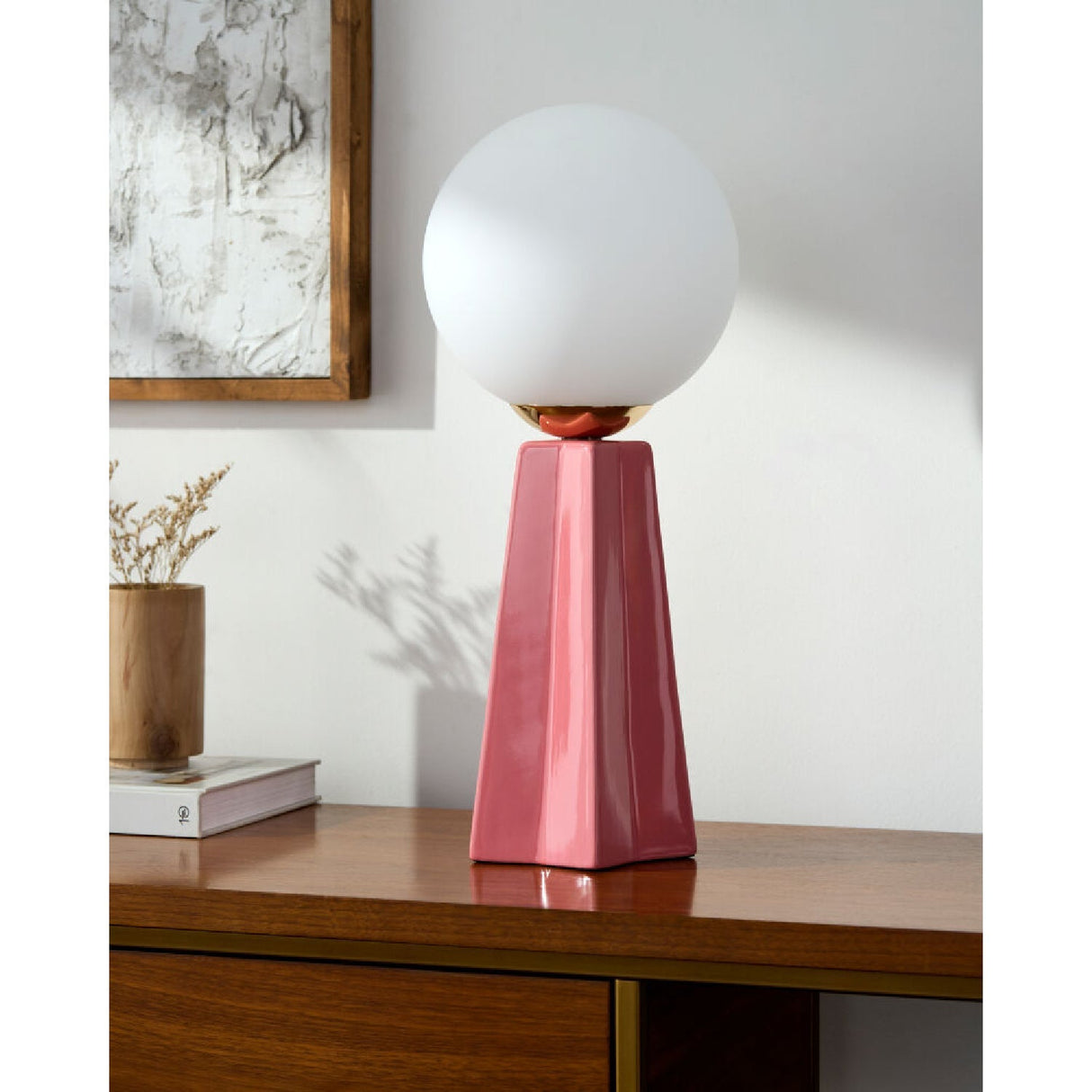 Modern European furniture - White Glass Globe Table Lamp - www.oroa.com