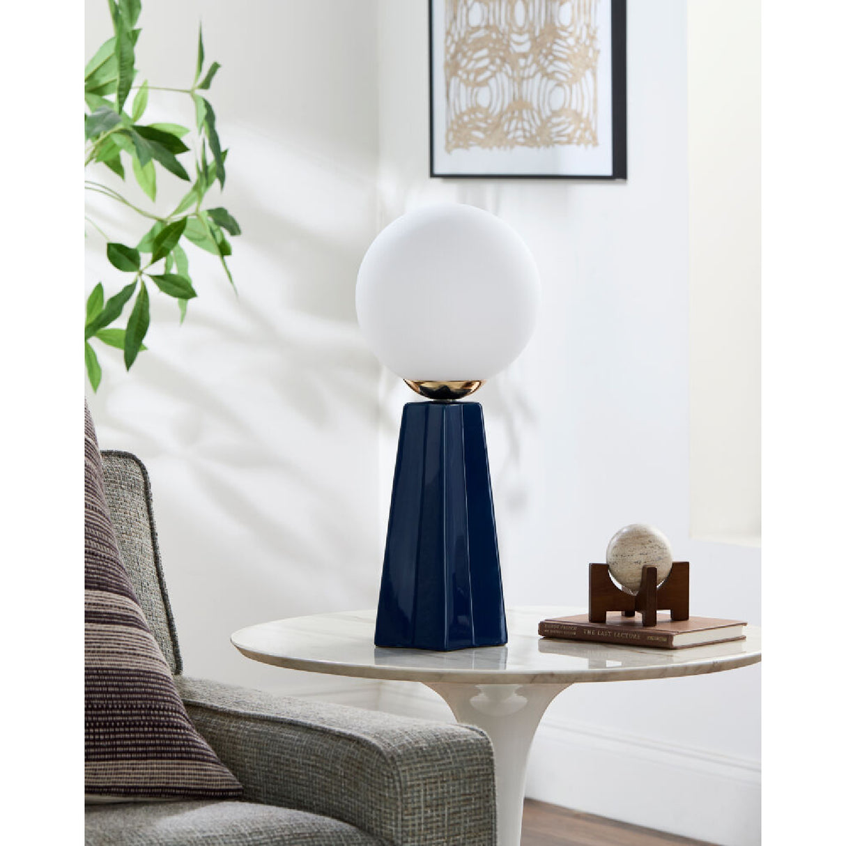Modern European furniture - White Glass Globe Table Lamp - www.oroa.com