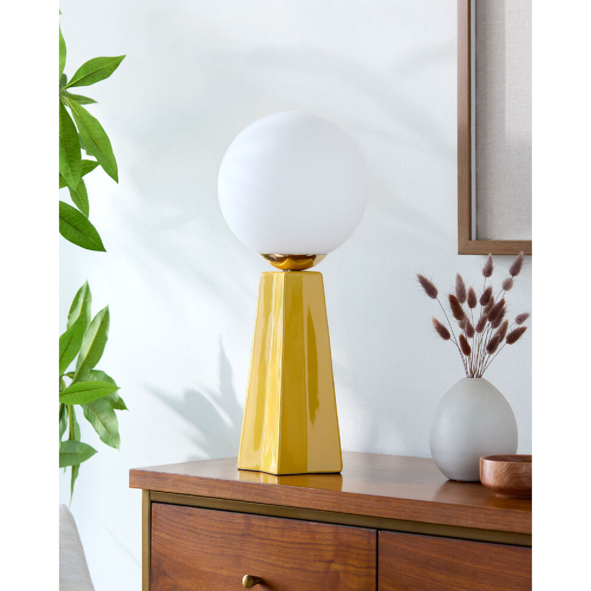 Modern European furniture - White Glass Globe Table Lamp - www.oroa.com