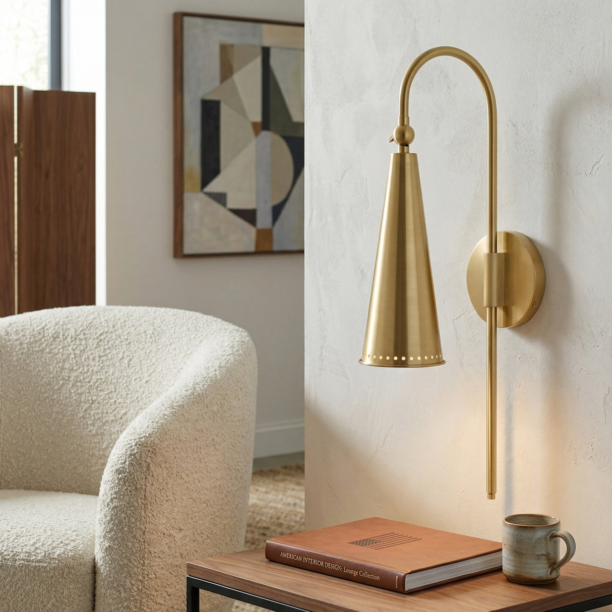 Modern European furniture - Gold Conical Wall Lamp - www.oroa.com