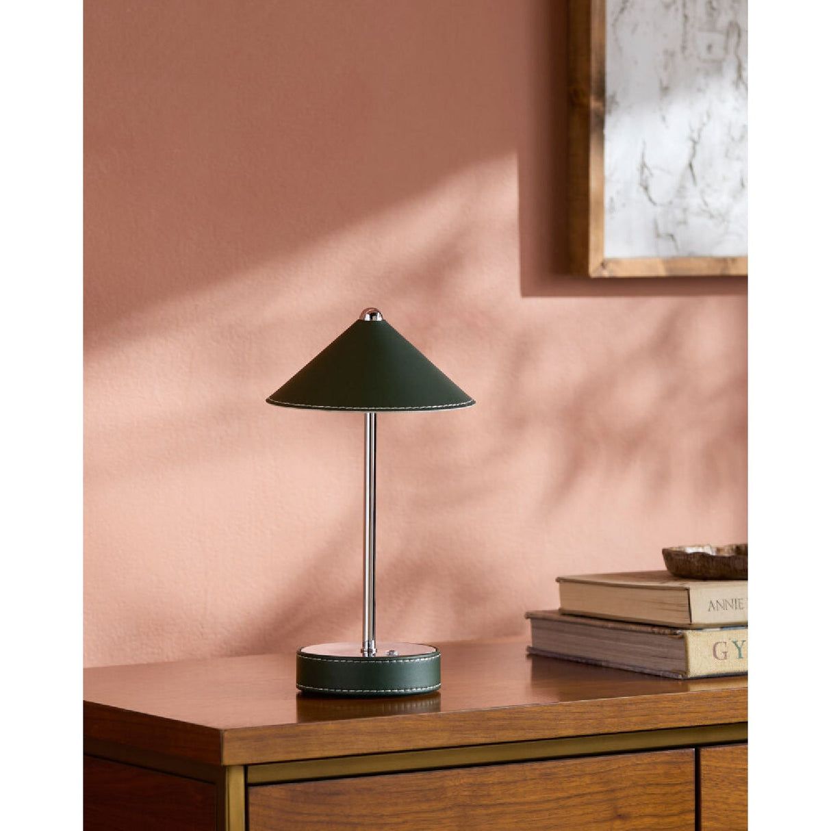 Modern European furniture - Empire Leather Shade Table Lamp - www.oroa.com