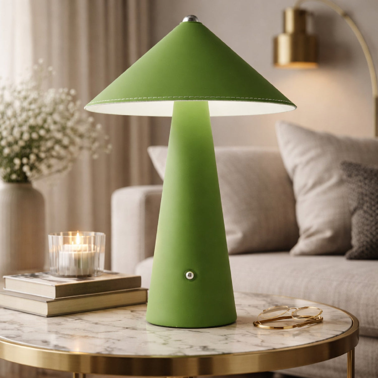 Modern European furniture - Brushed Leather Accent Table Lamp - www.oroa.com