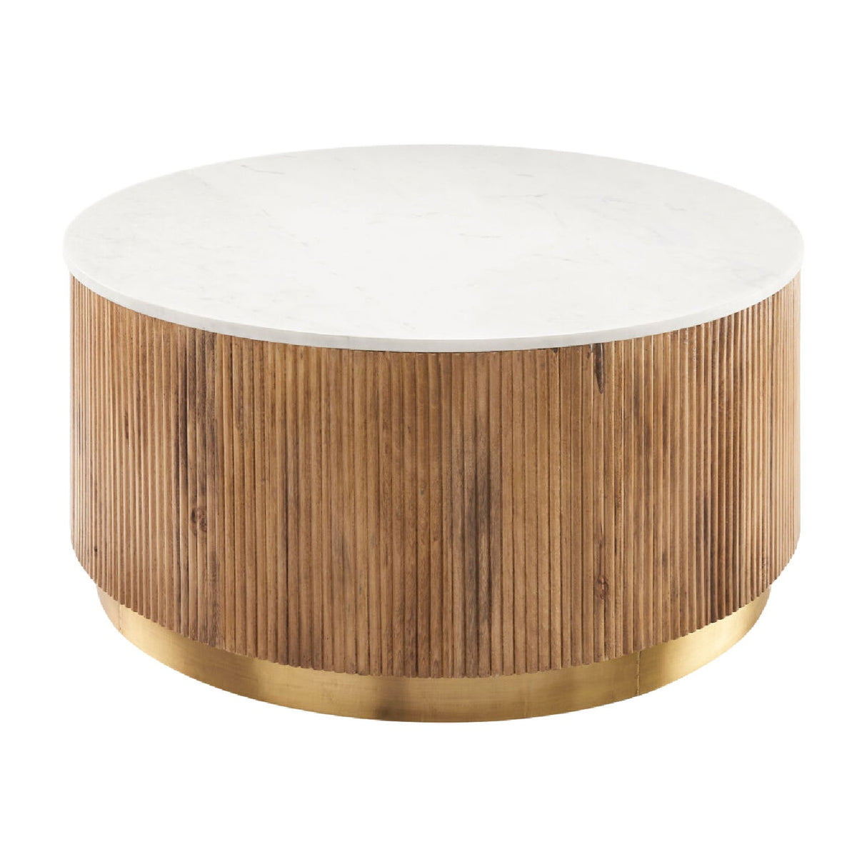 Modern furniture - Reeded Wood Marble Coffee Table - www.oroa.com