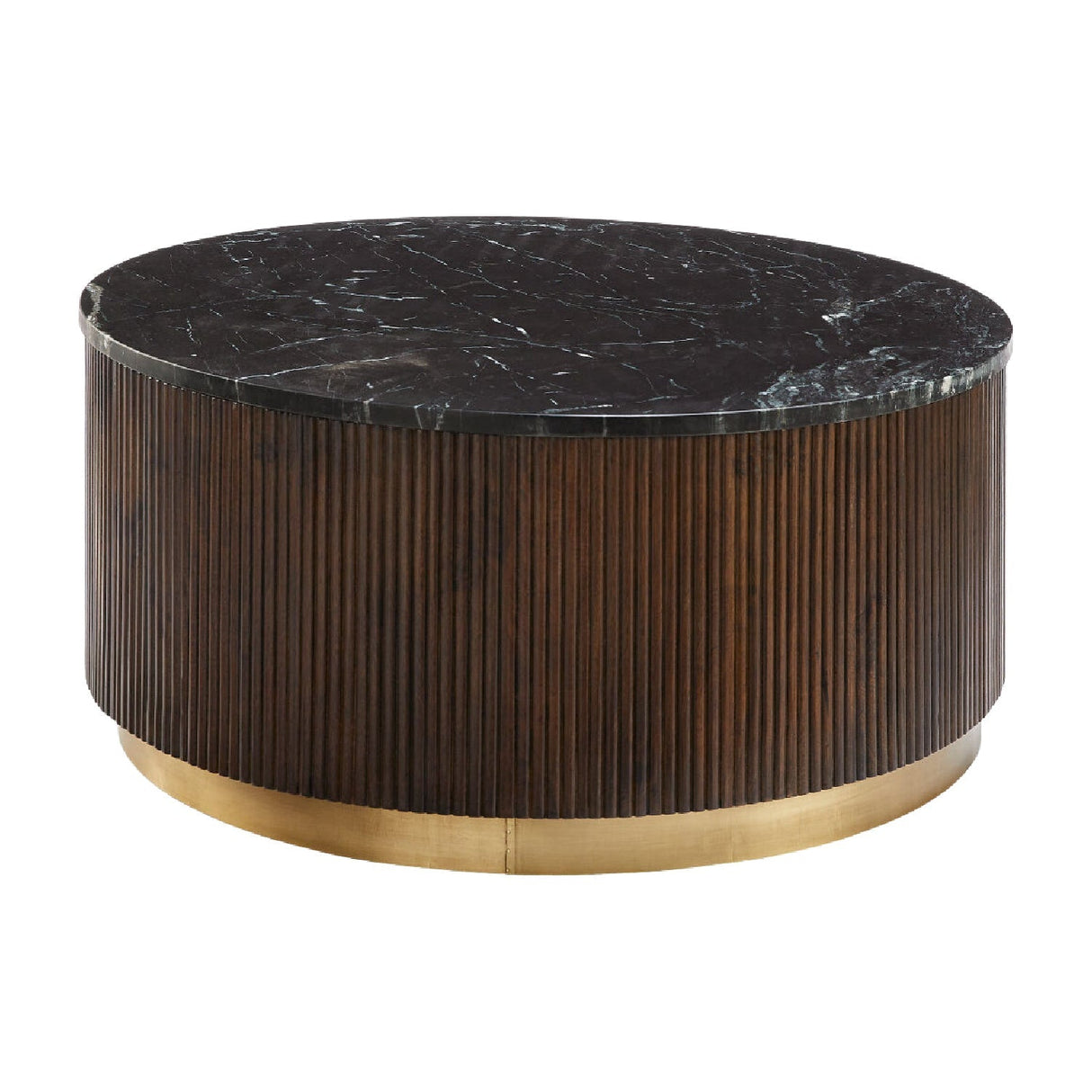 Modern furniture - Reeded Wood Marble Coffee Table - www.oroa.com