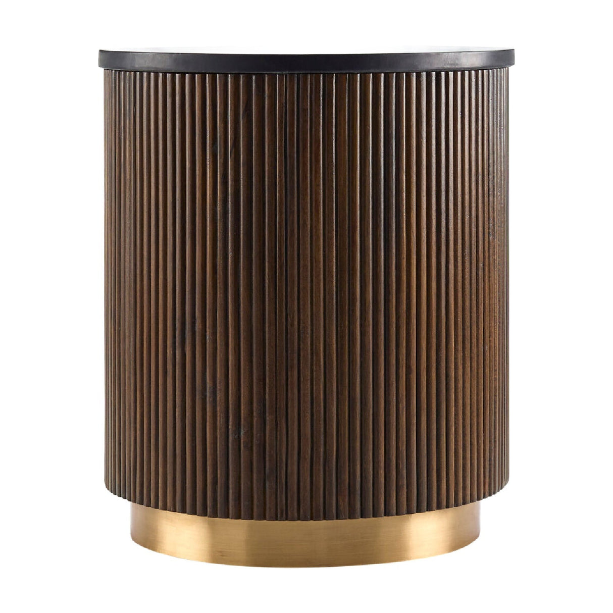 Modern European furniture - Reeded Wood Marble End Table - www.oroa.com
