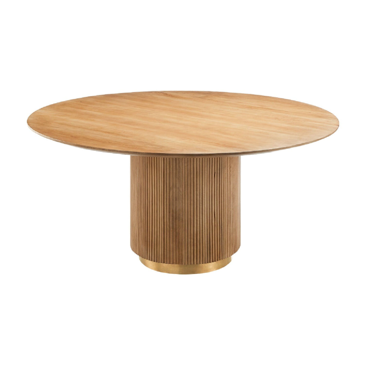 Modern European furniture - Reeded Wood Round Dining Table - www.oroa.com
