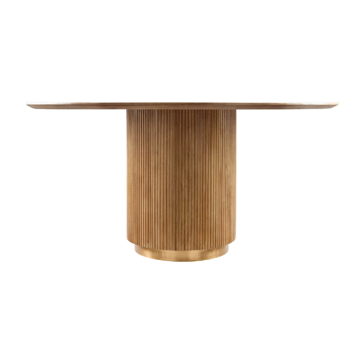 Modern European furniture - Reeded Wood Round Dining Table - www.oroa.com