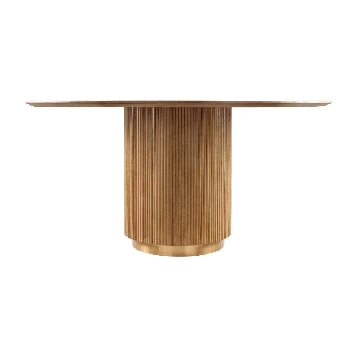 Modern European furniture - Reeded Wood Round Dining Table - www.oroa.com