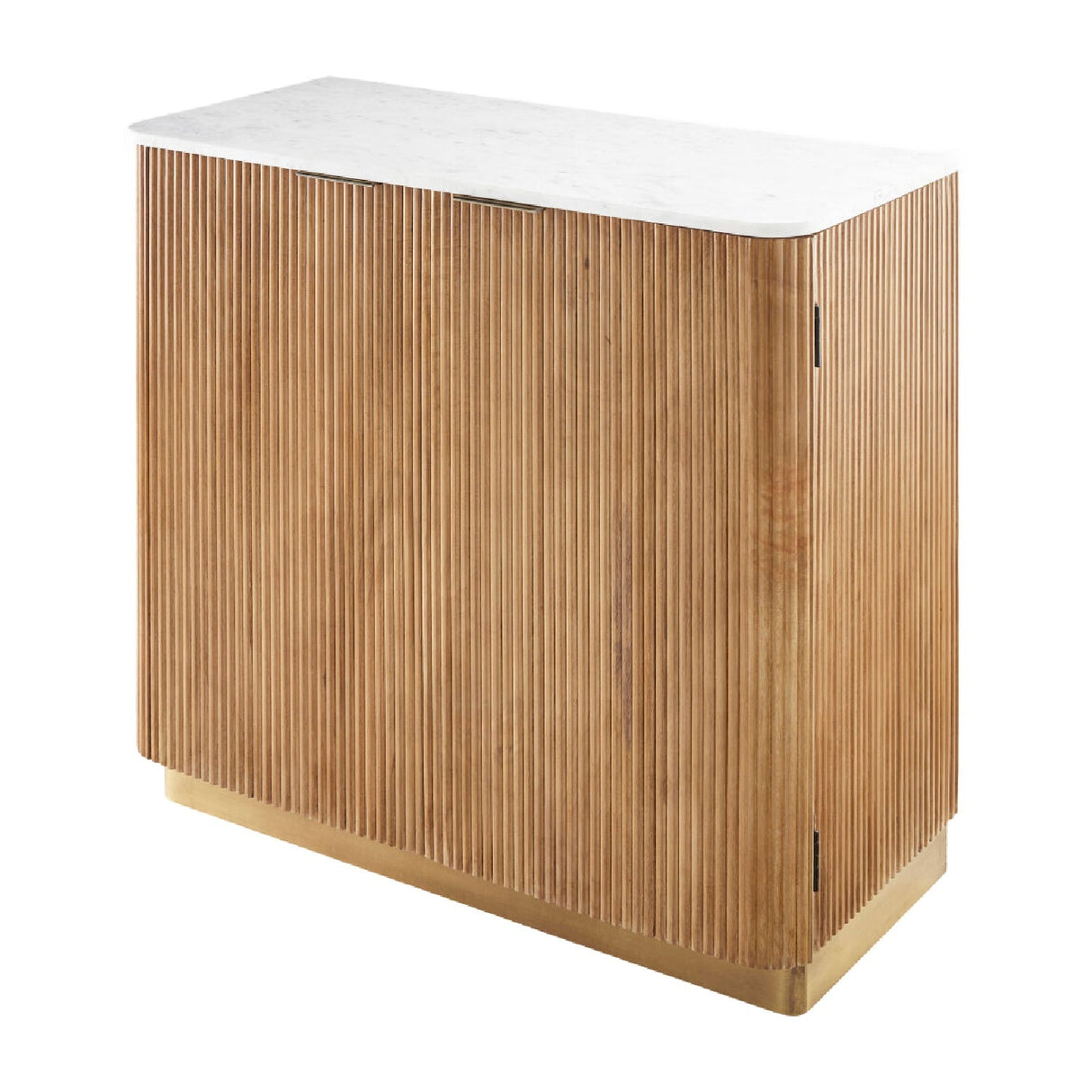 Modern European furniture - Reeded Wood 2-Door Cabinet - www.oroa.com