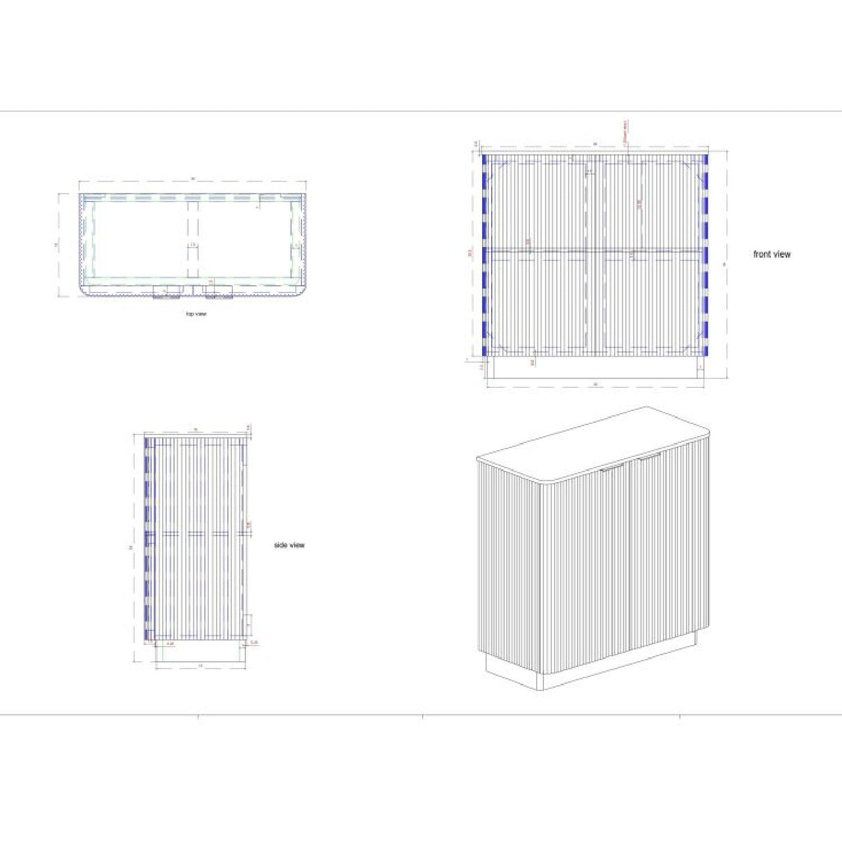 Modern European furniture - Reeded Wood 2-Door Cabinet - www.oroa.com