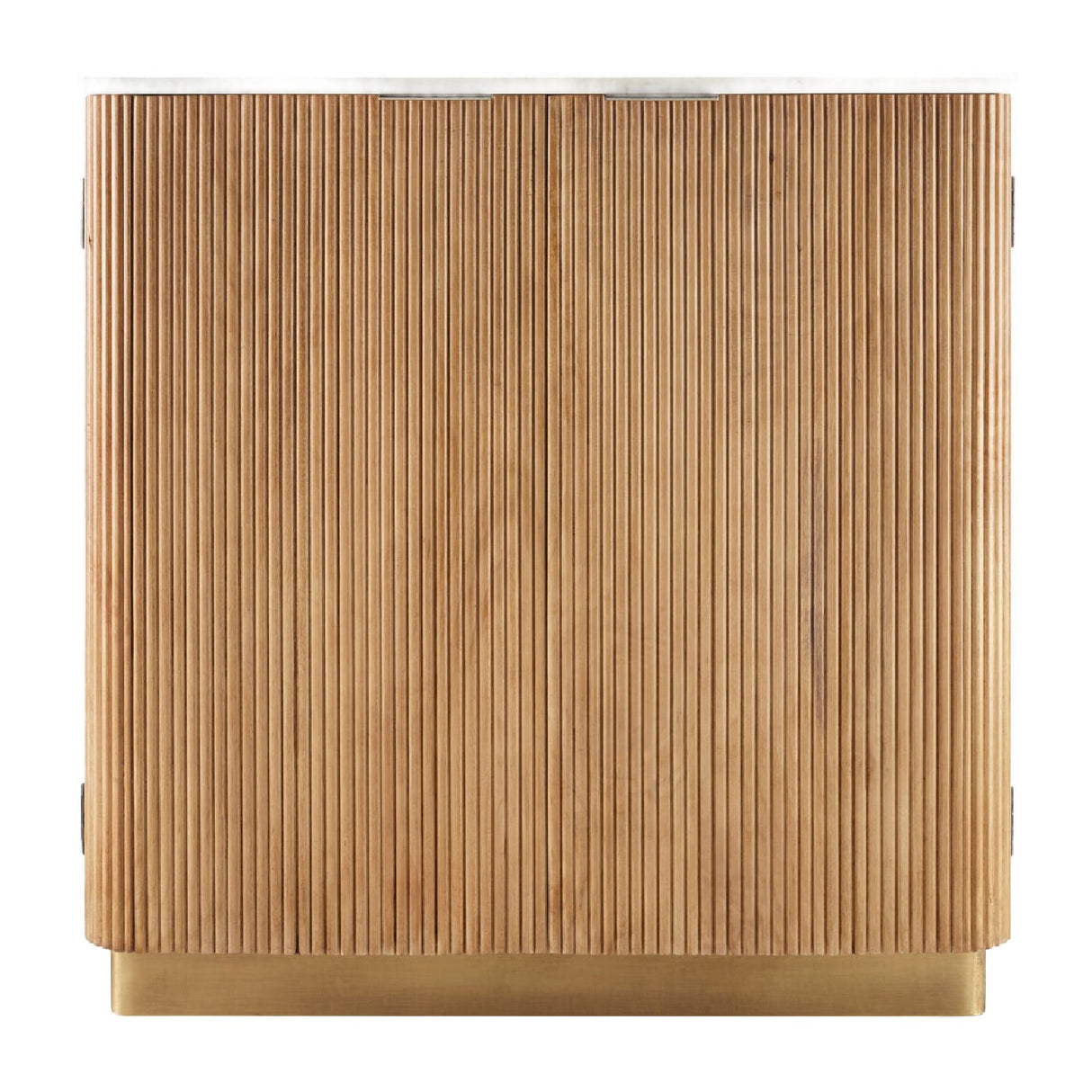 Modern European furniture - Reeded Wood 2-Door Cabinet - www.oroa.com