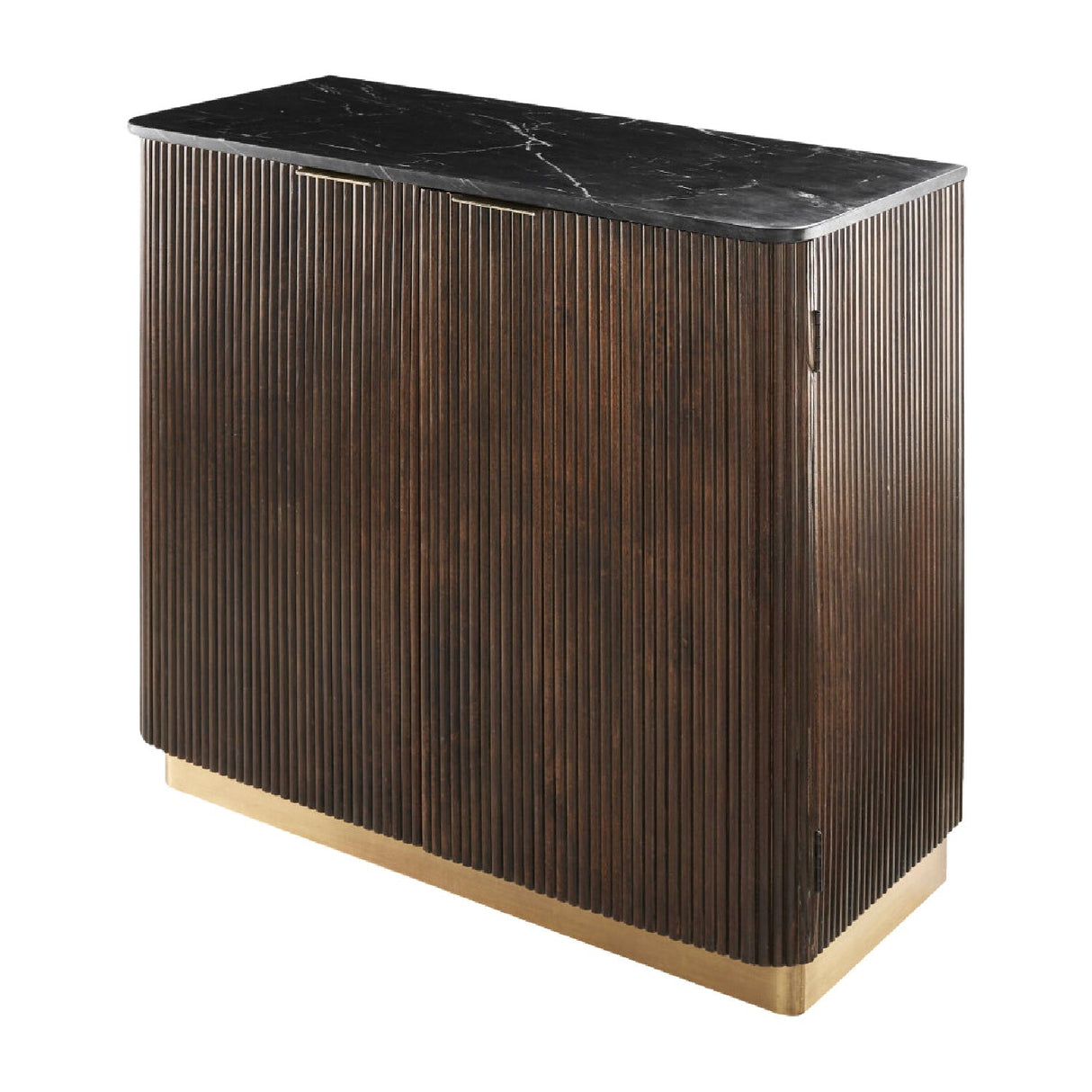 Modern European furniture - Reeded Wood 2-Door Cabinet - www.oroa.com