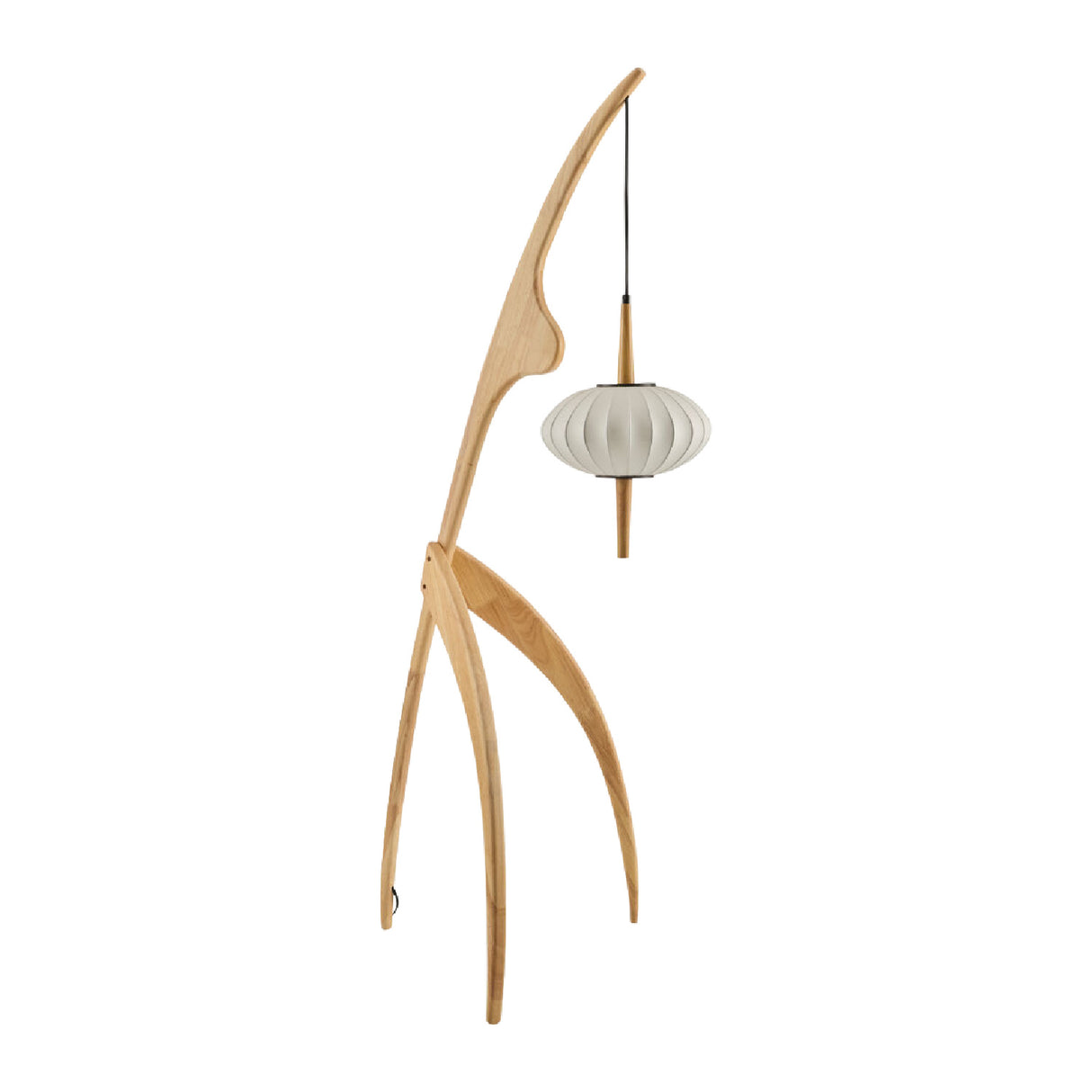 Rubberwood Tripod Accent Floor Lamp | Oroa.com