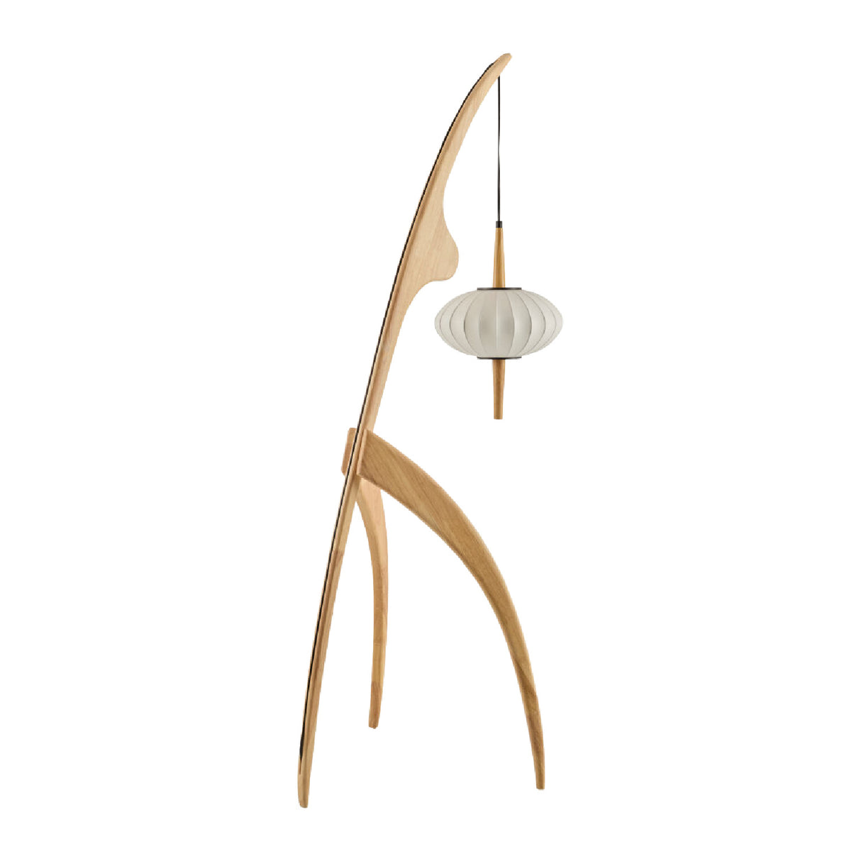 Rubberwood Tripod Accent Floor Lamp | Oroa.com
