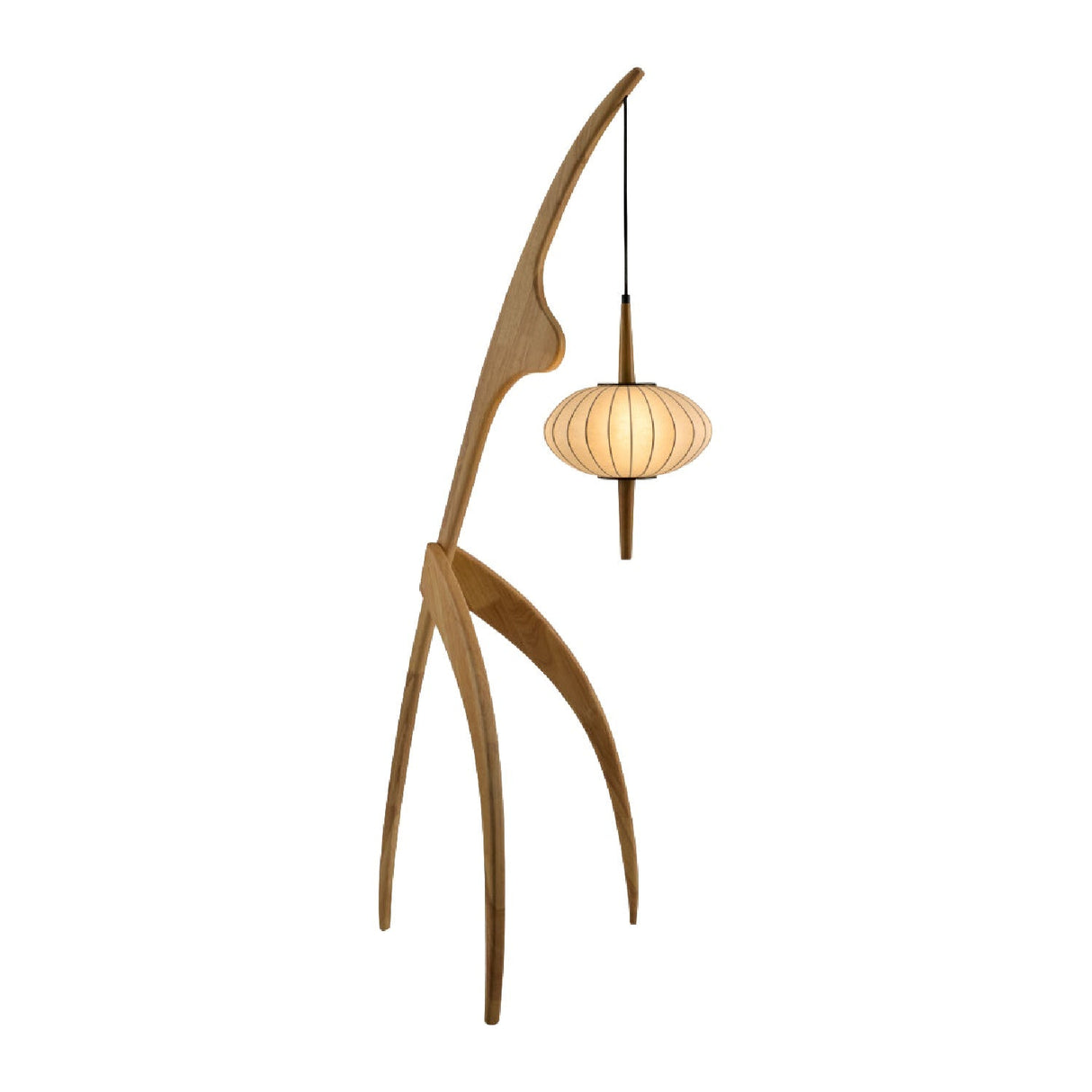 Modern European furniture - Rubberwood Tripod Accent Floor Lamp - www.oroa.com