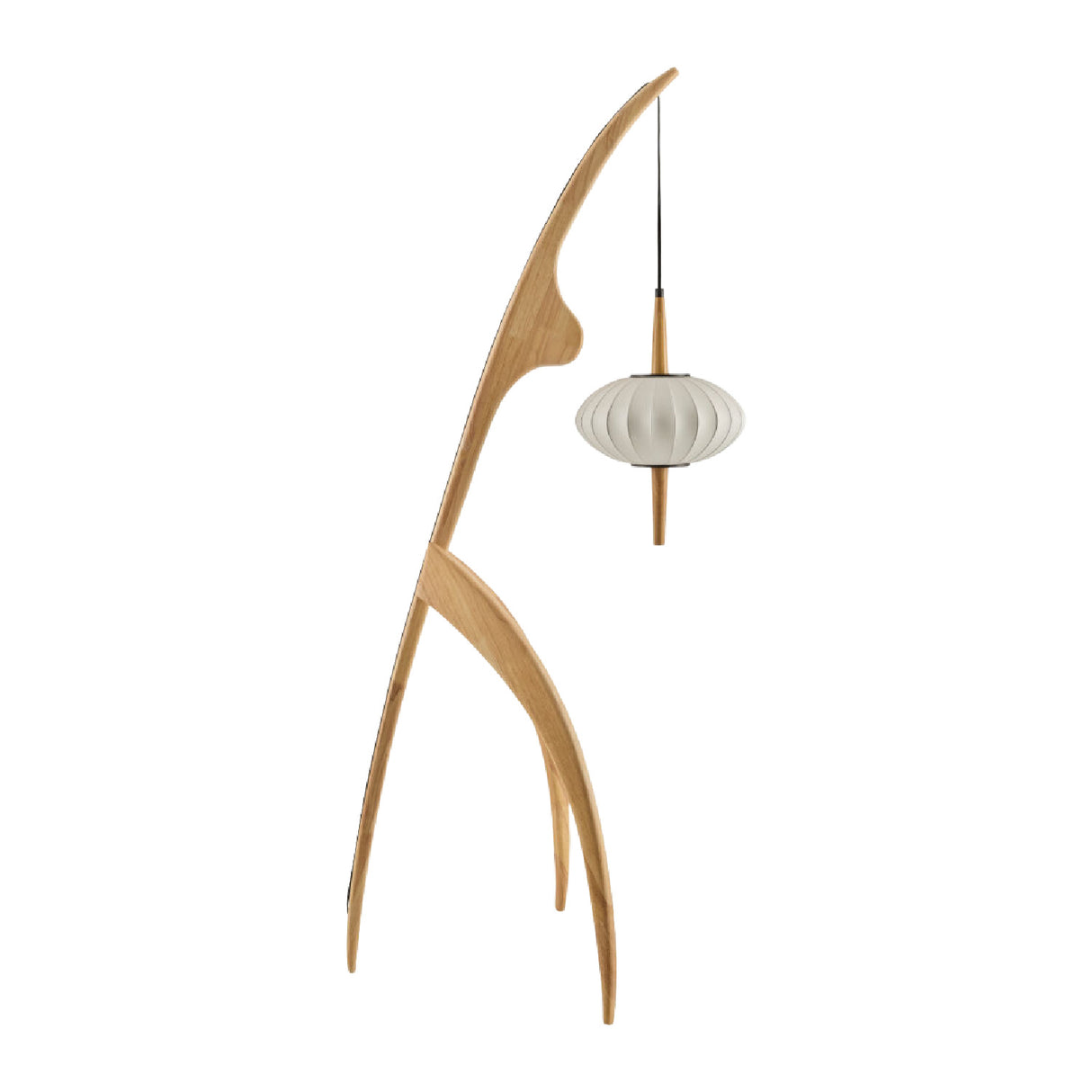 Rubberwood Tripod Accent Floor Lamp | Oroa.com