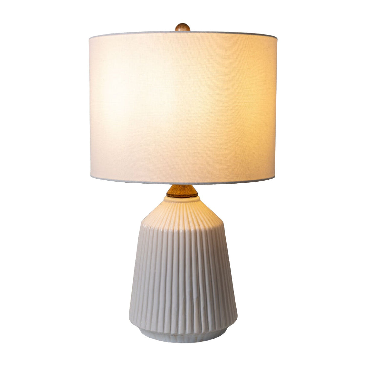 Modern European furniture - Reeded Glazed Ceramic Table Lamp - www.oroa.com