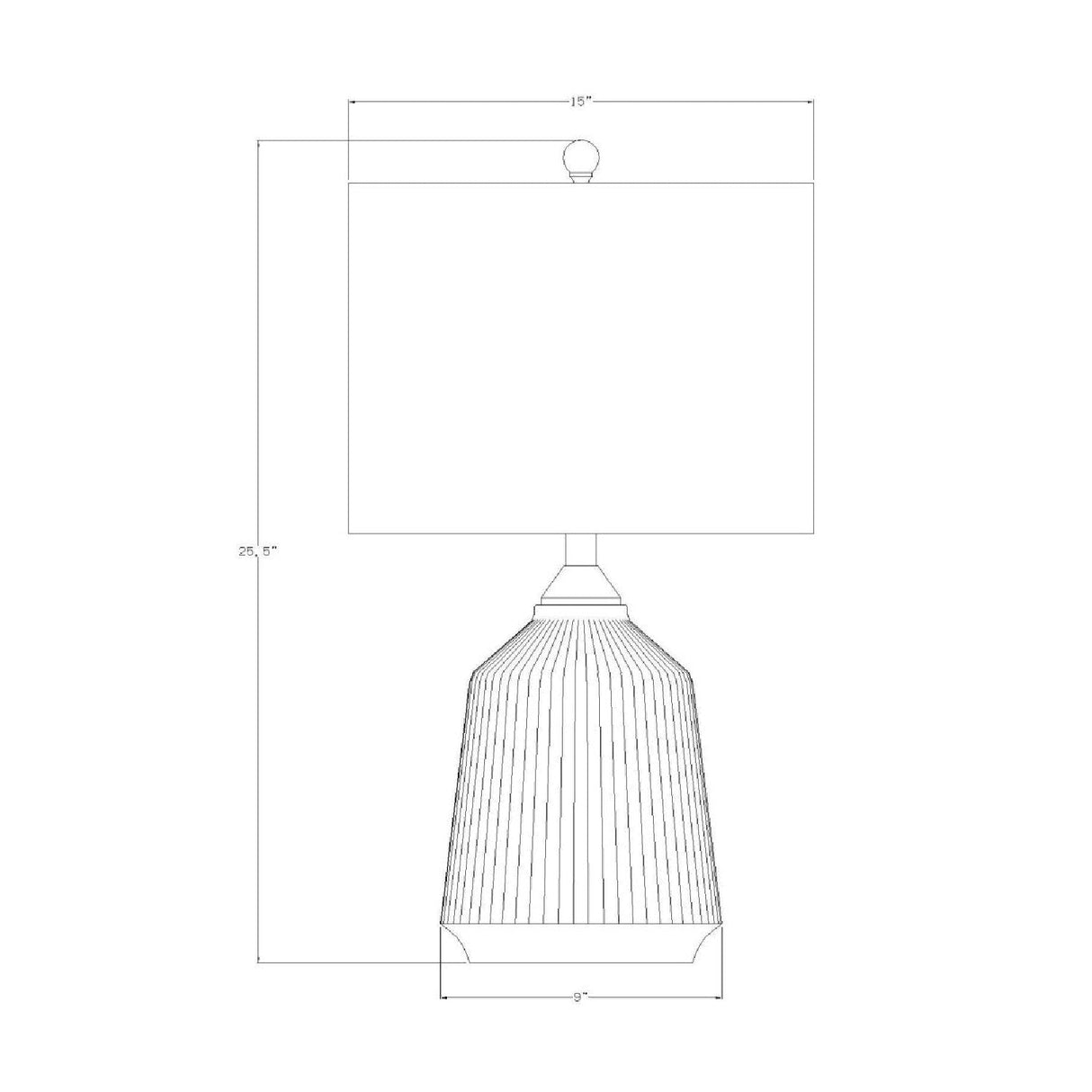 Modern European furniture - Reeded Glazed Ceramic Table Lamp - www.oroa.com