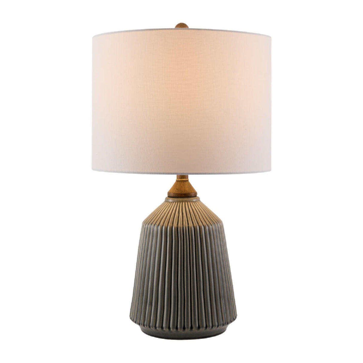 Modern European furniture - Reeded Glazed Ceramic Table Lamp - www.oroa.com