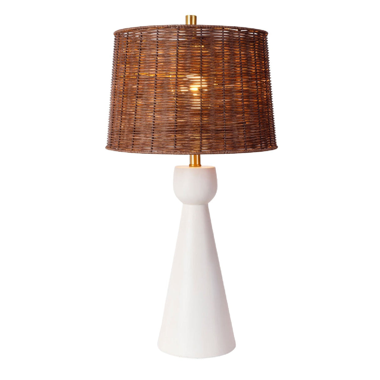 Modern European furniture - White Conical Base Table Lamp - www.oroa.com