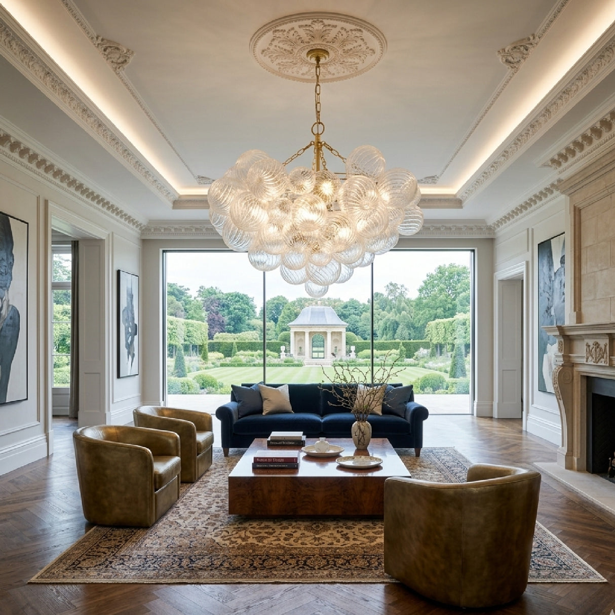 Etched Glass Orbs Chandelier | Oroa.com