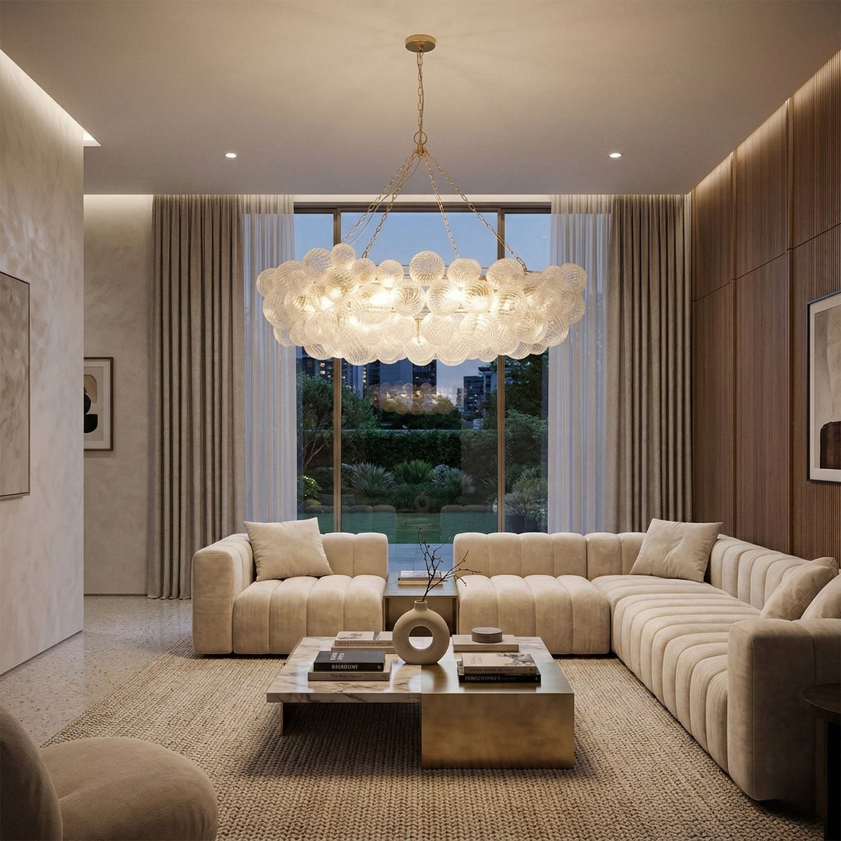 Modern European furniture - Etched Glass Orbs Chandelier - www.oroa.com