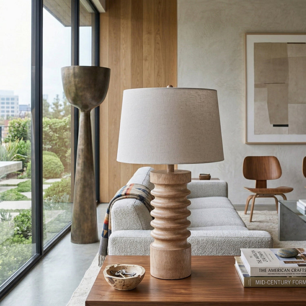 Modern European furniture - Cream Linen Accent Table Lamp - www.oroa.com