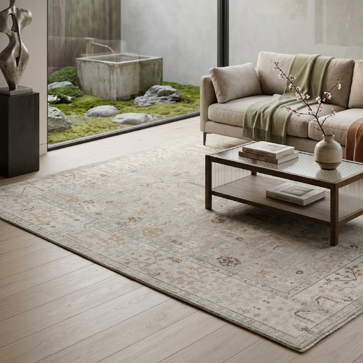 Modern furniture - Antique Wash Wool Fringed Carpet - www.oroa.com