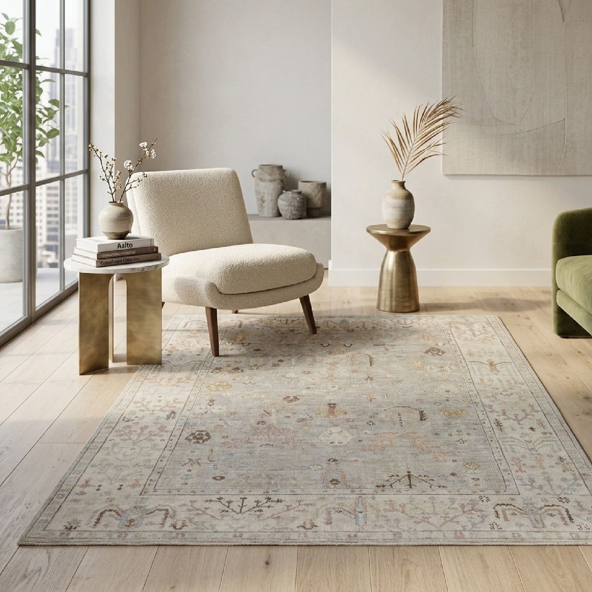 Modern furniture - Antique Wash Wool Fringed Carpet - www.oroa.com