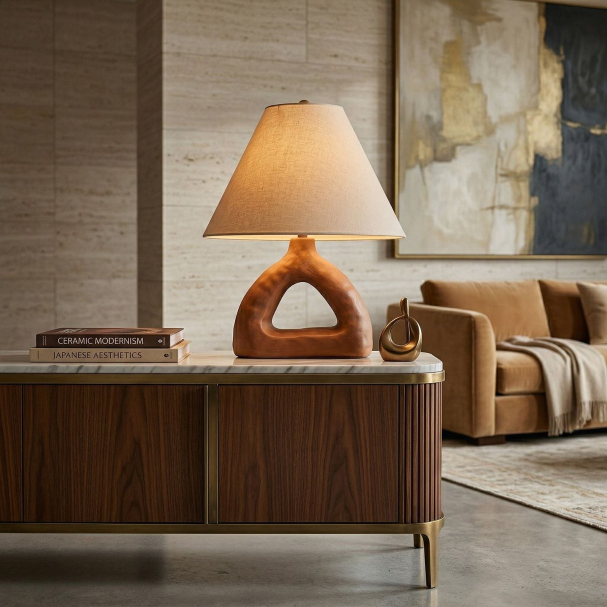 Modern European furniture - Triangular Ceramic Table Lamp - www.oroa.com