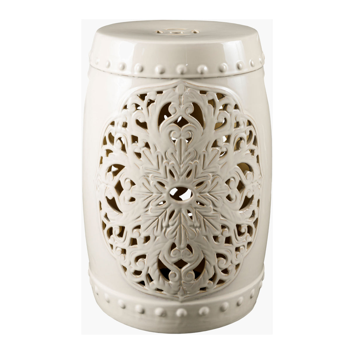 Modern European furniture - Ceramic Carved Outdoor Stool - www.oroa.com