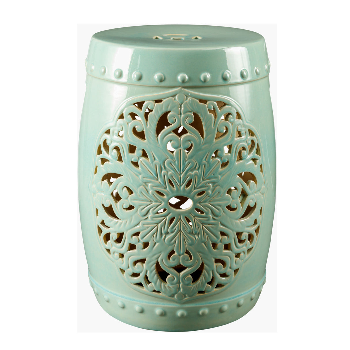 Modern European furniture - Ceramic Carved Outdoor Stool - www.oroa.com