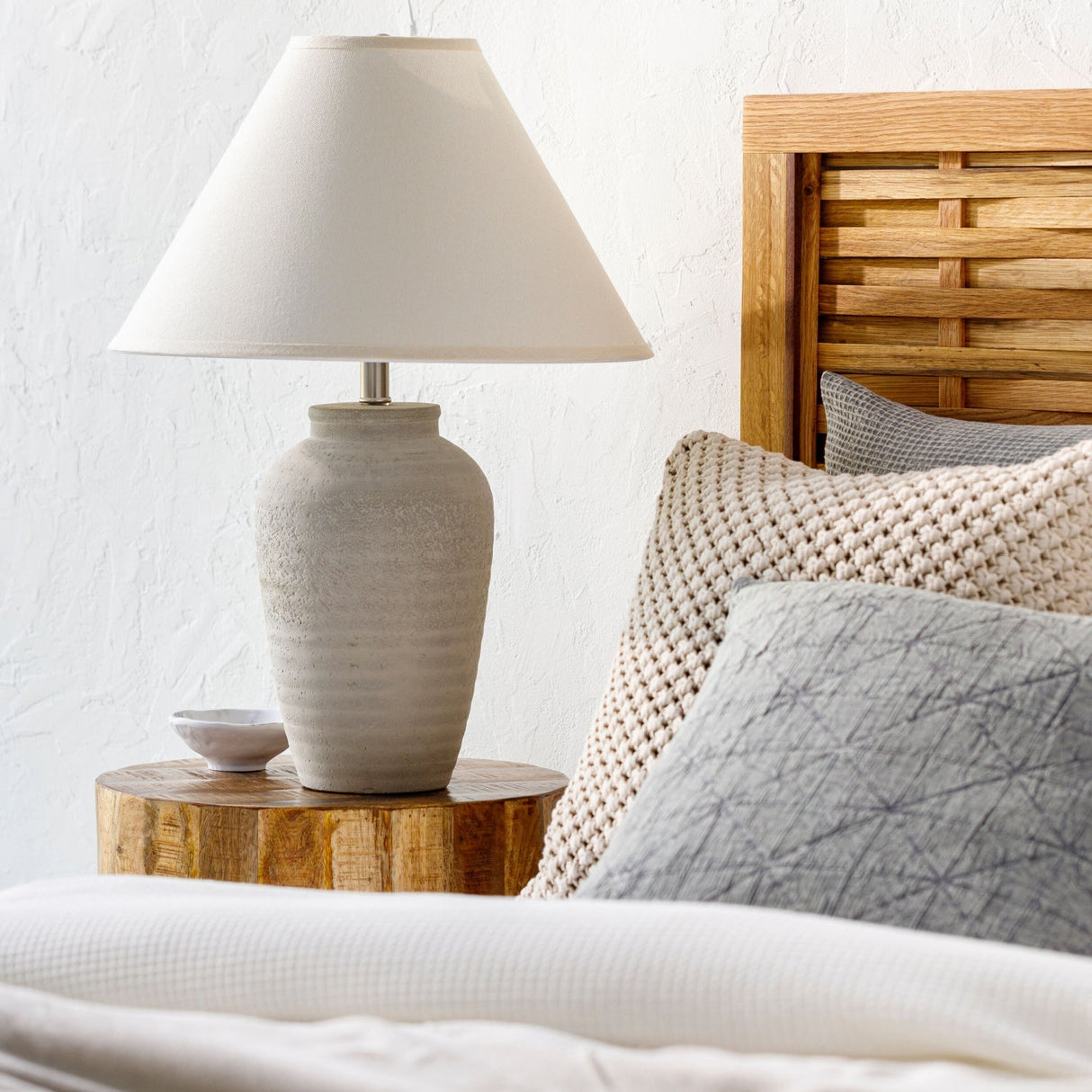 Modern European furniture - Gray Concrete Base Table Lamp - www.oroa.com