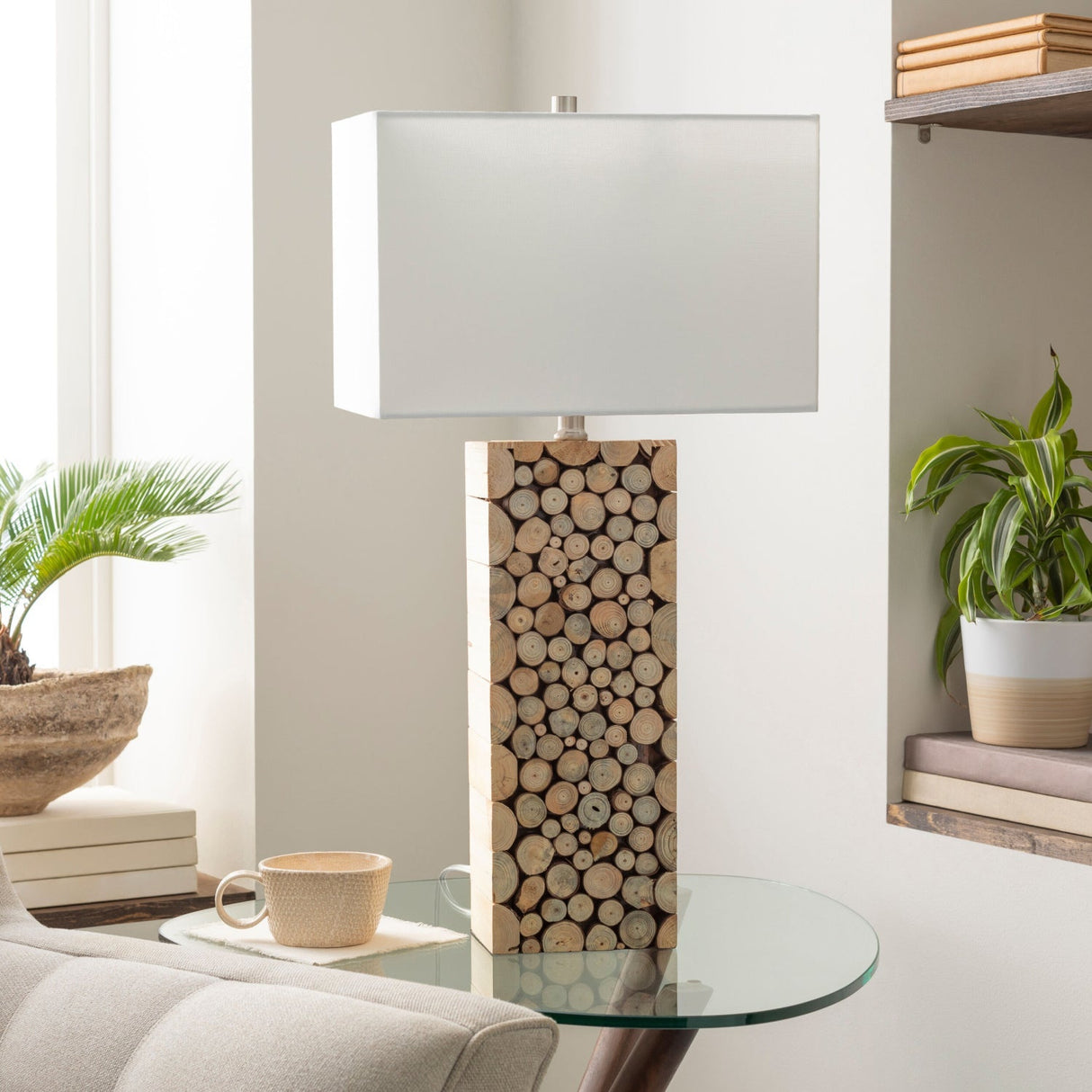 Modern European furniture - Natural Wood Stack Table Lamp - www.oroa.com