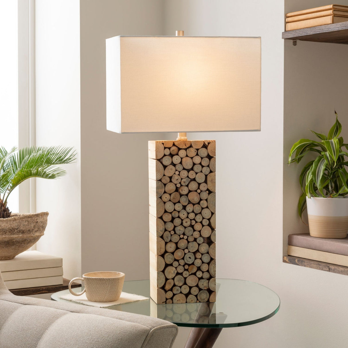 Modern European furniture - Natural Wood Stack Table Lamp - www.oroa.com