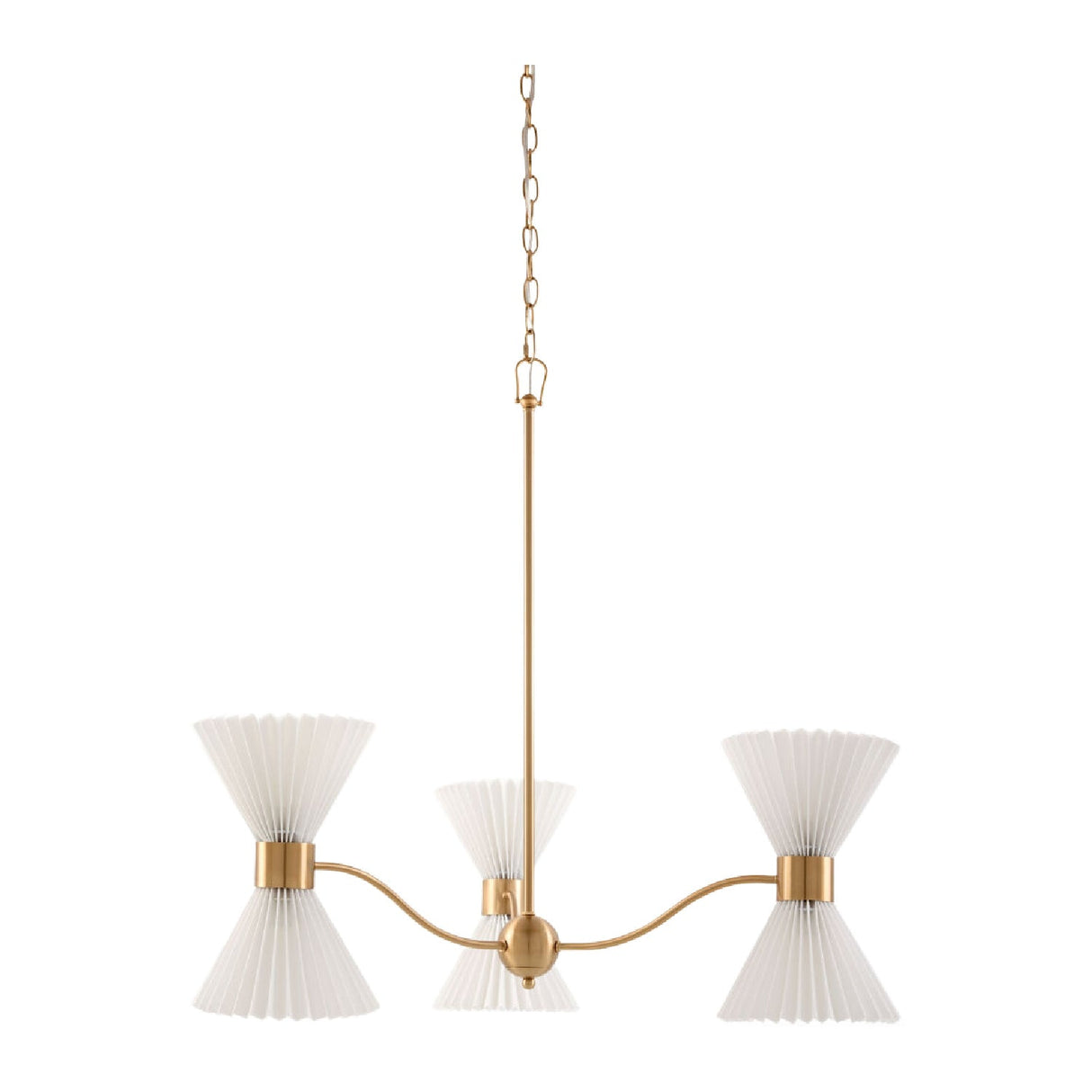 Modern European furniture - Pleated White Linen 6-Light Chandelier - www.oroa.com