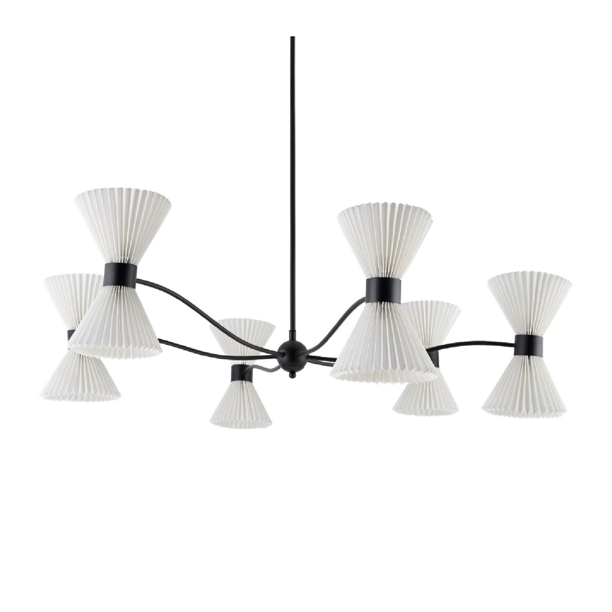 Modern European furniture - Pleated White Linen 10-Light Chandelier - www.oroa.com