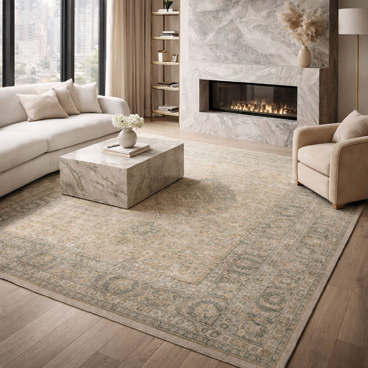 Modern furniture - Wool Floral Print Carpet - www.oroa.com